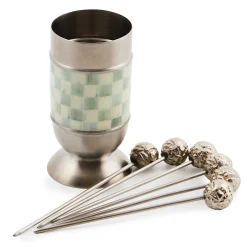 MacKenzie-Childs Sterling Check Supper Club Pick Set| Fall Entertaining|Serveware