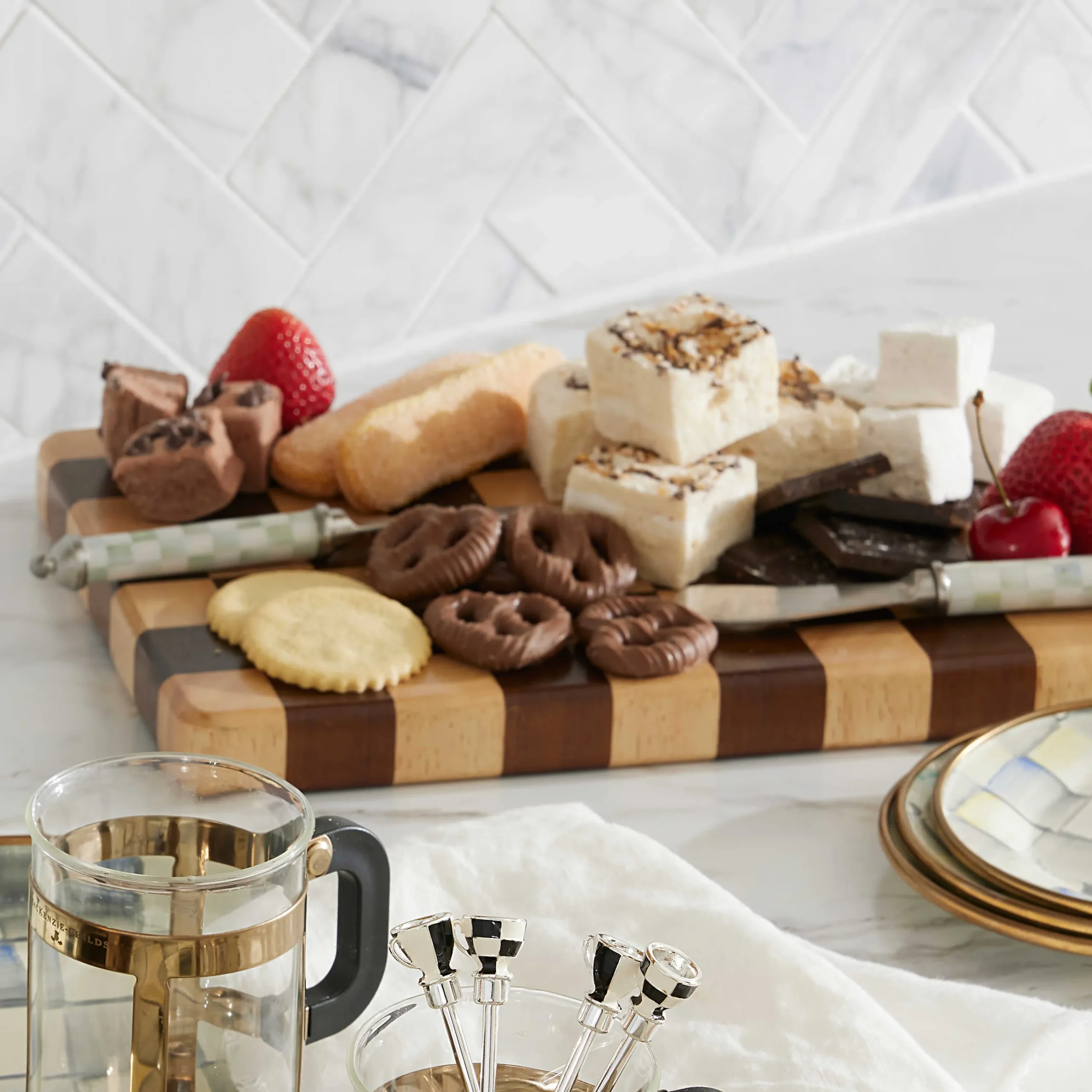 MacKenzie-Childs Sterling Check Supper Club Spreaders Set| Fall Entertaining|Serveware