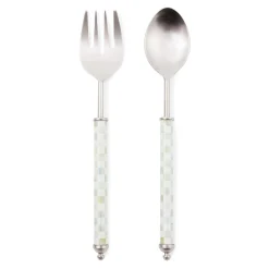 MacKenzie-Childs Sterling Check Supper Club Salad Serving Set| Fall Entertaining|Serveware