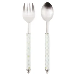 MacKenzie-Childs Sterling Check Supper Club Salad Serving Set| Fall Entertaining|Serveware