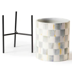 MacKenzie-Childs Sterling Check Tabletop Planter| Spring|Greenery & Florals