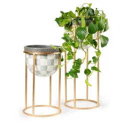 MacKenzie-Childs Sterling Check Tall Plant Stand| Outdoor|Room Accents