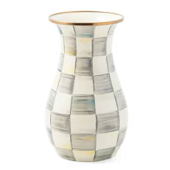 MacKenzie-Childs Sterling Check Tall Vase| Greenery & Florals|Room Accents