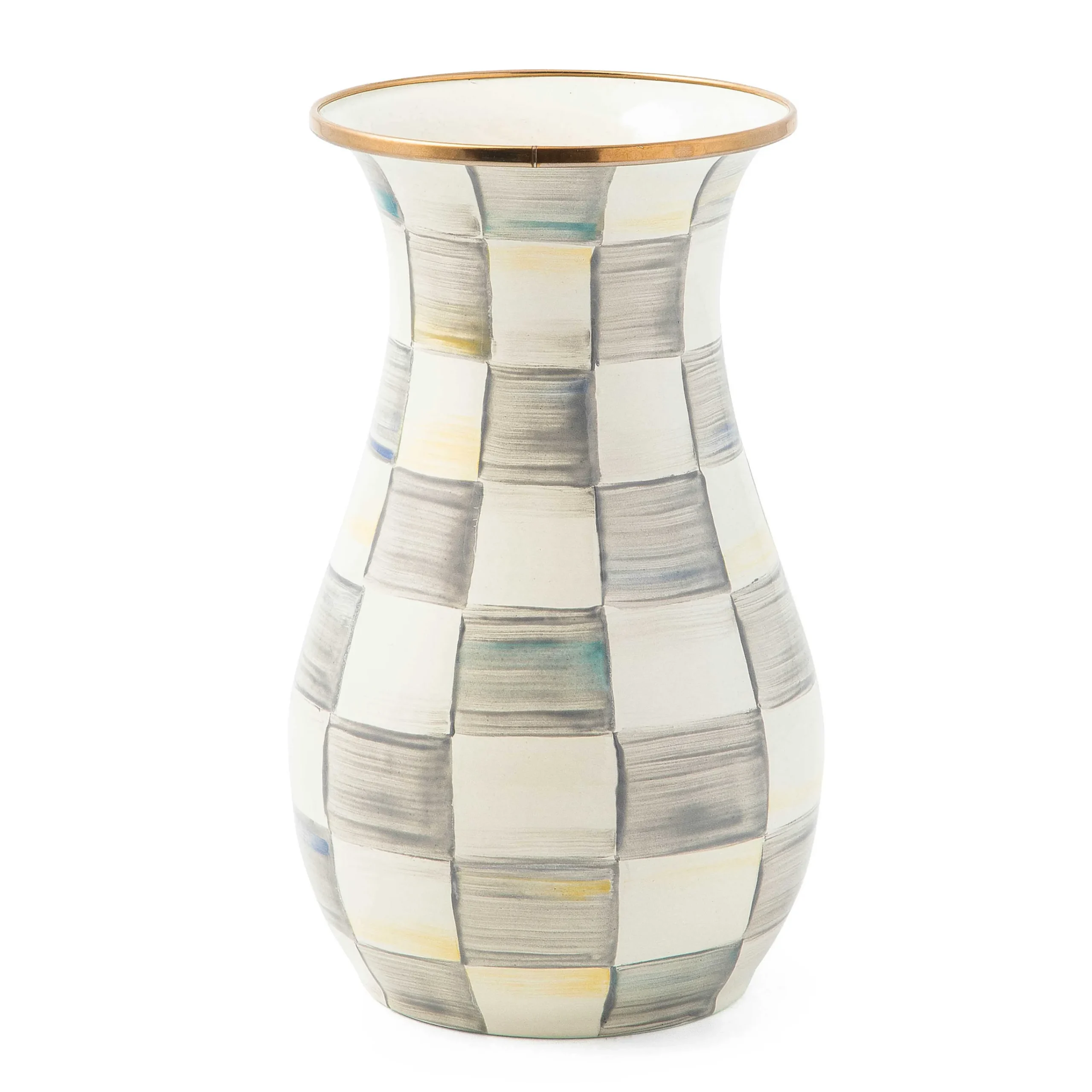 MacKenzie-Childs Sterling Check Tall Vase| Greenery & Florals|Room Accents