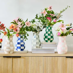 MacKenzie-Childs Sterling Check Tall Vase| Greenery & Florals|Room Accents
