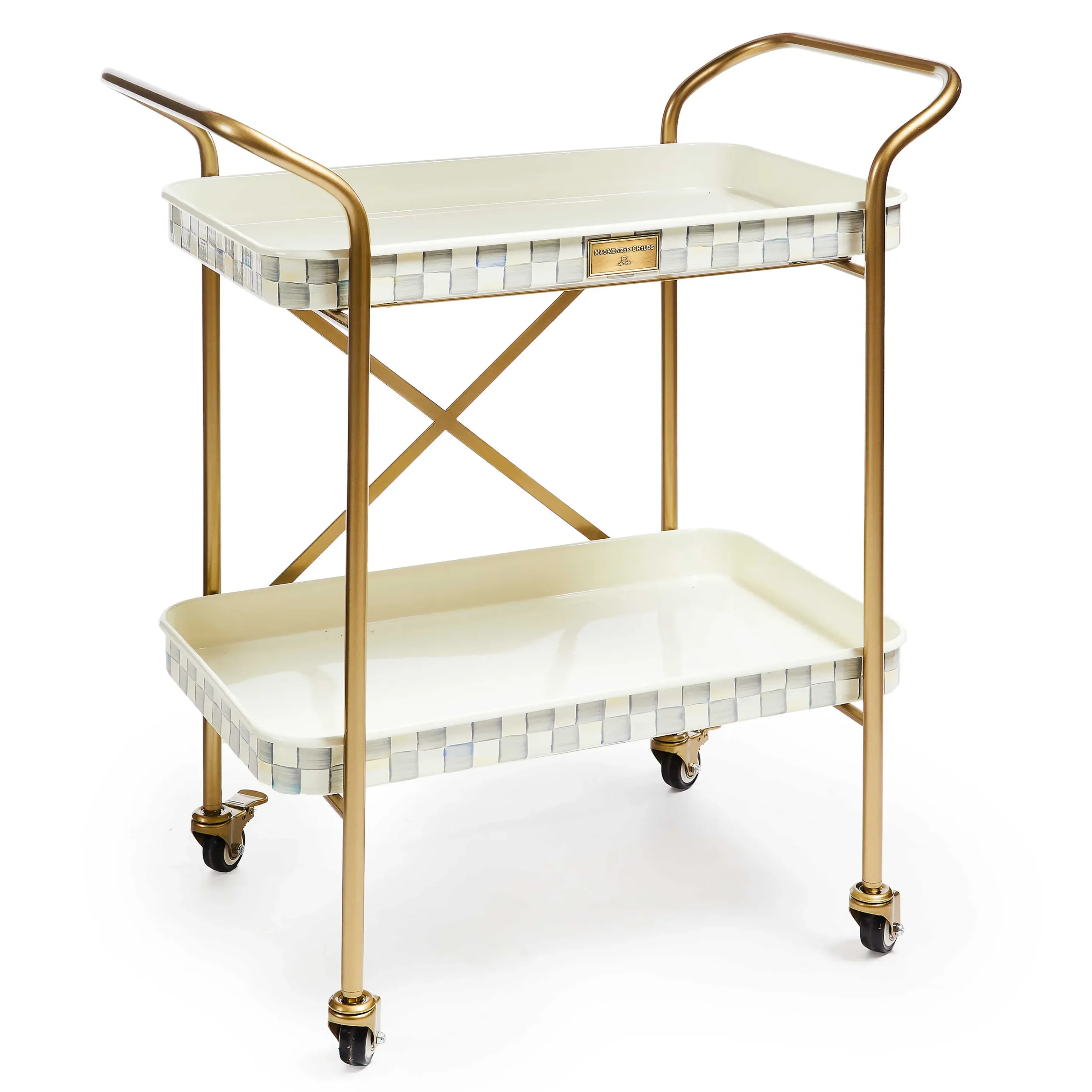 MacKenzie-Childs Sterling Check 2-Tier Kitchen Cart| Dining Room & Kitchen|Bar Entertaining