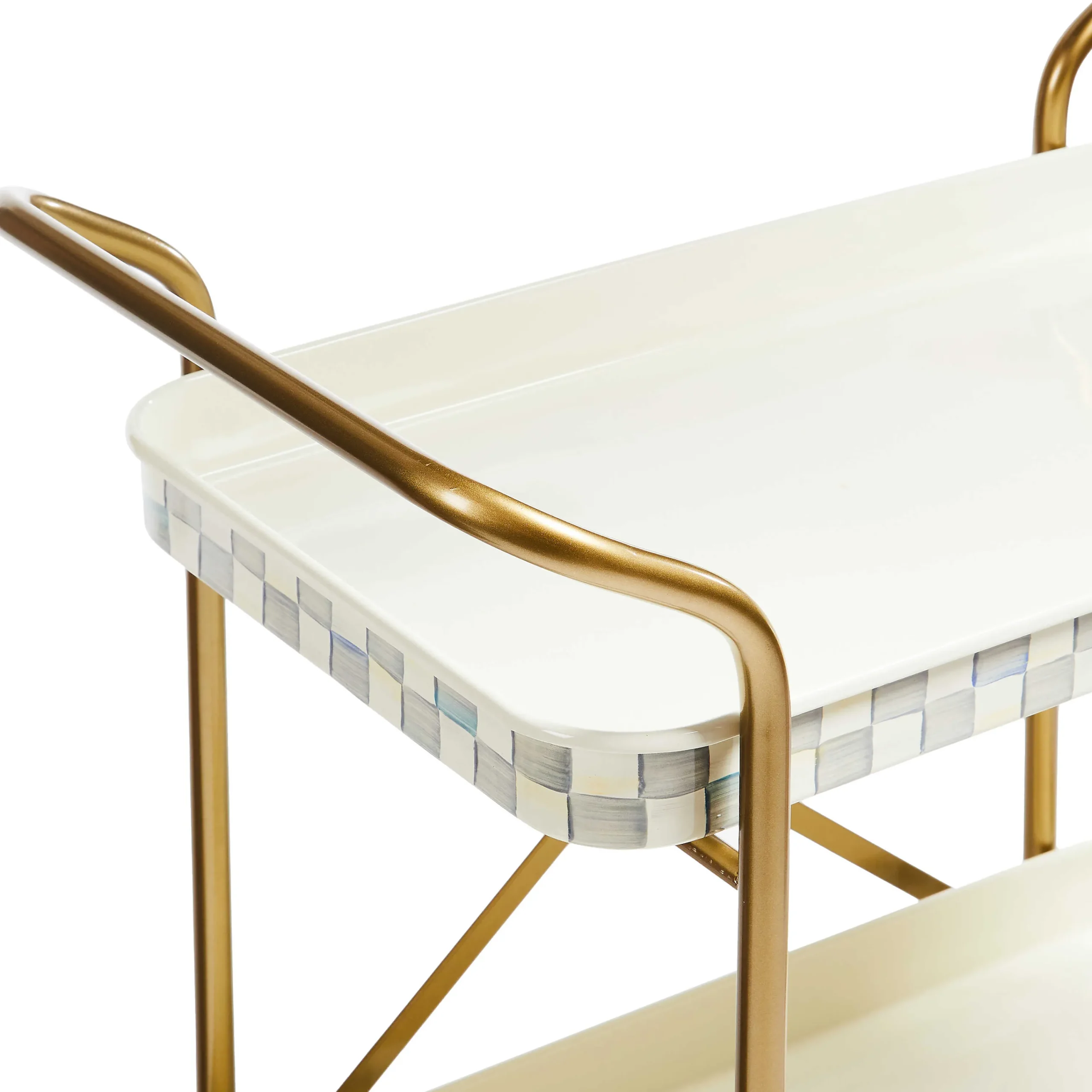MacKenzie-Childs Sterling Check 2-Tier Kitchen Cart| Dining Room & Kitchen|Bar Entertaining