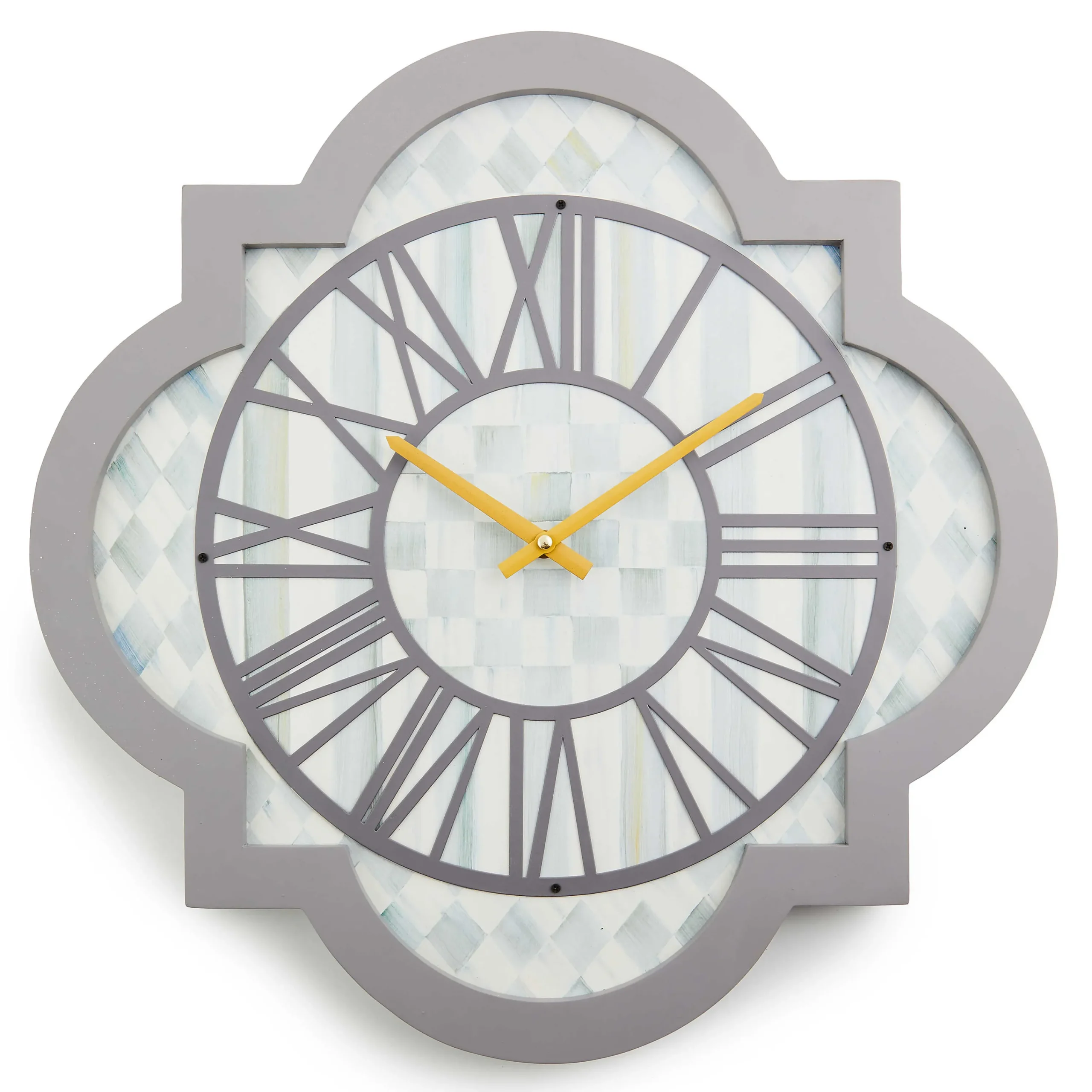 MacKenzie-Childs Sterling Check Tile Wall Clock| Room Accents