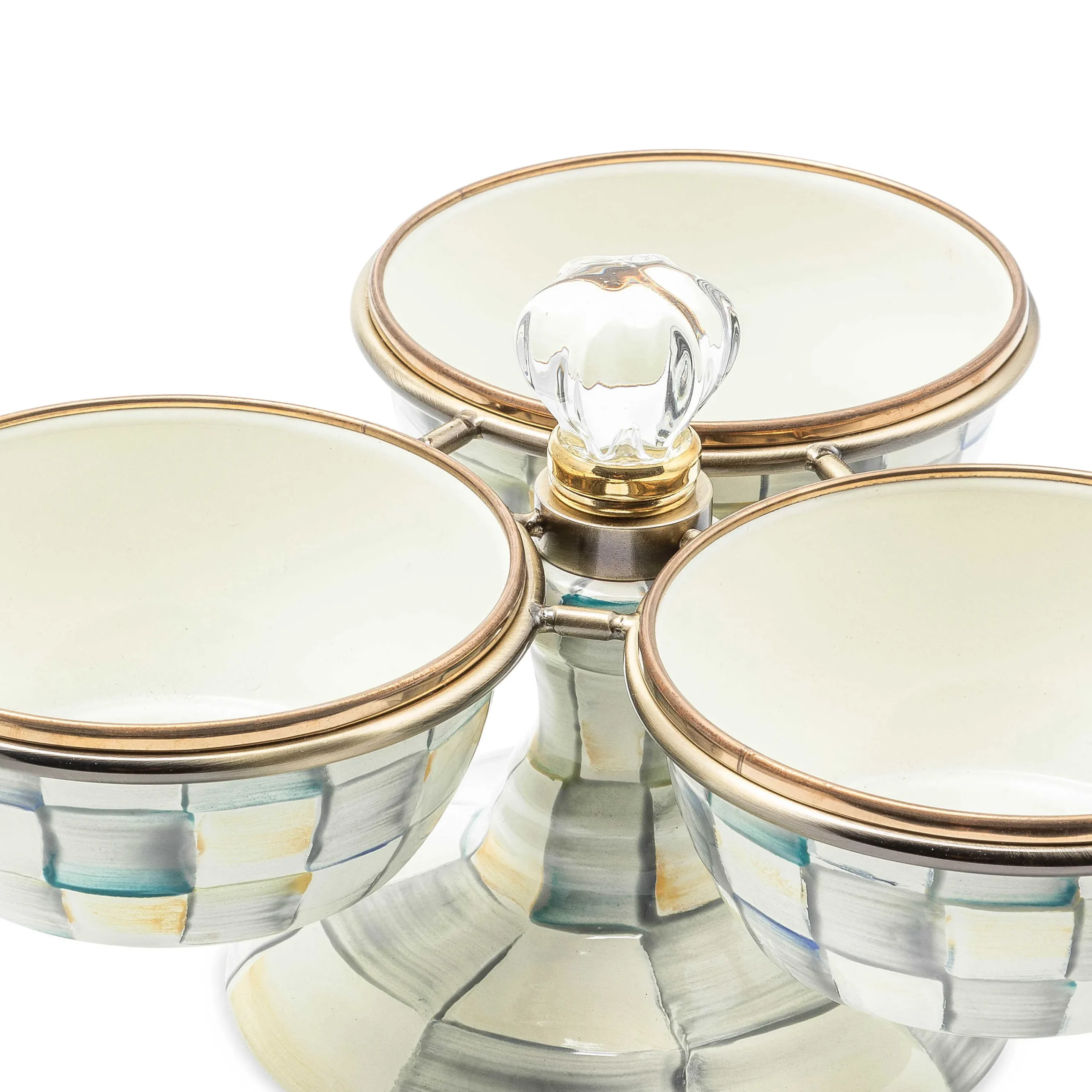 MacKenzie-Childs Sterling Check Triplicity| Bar Entertaining|Serveware