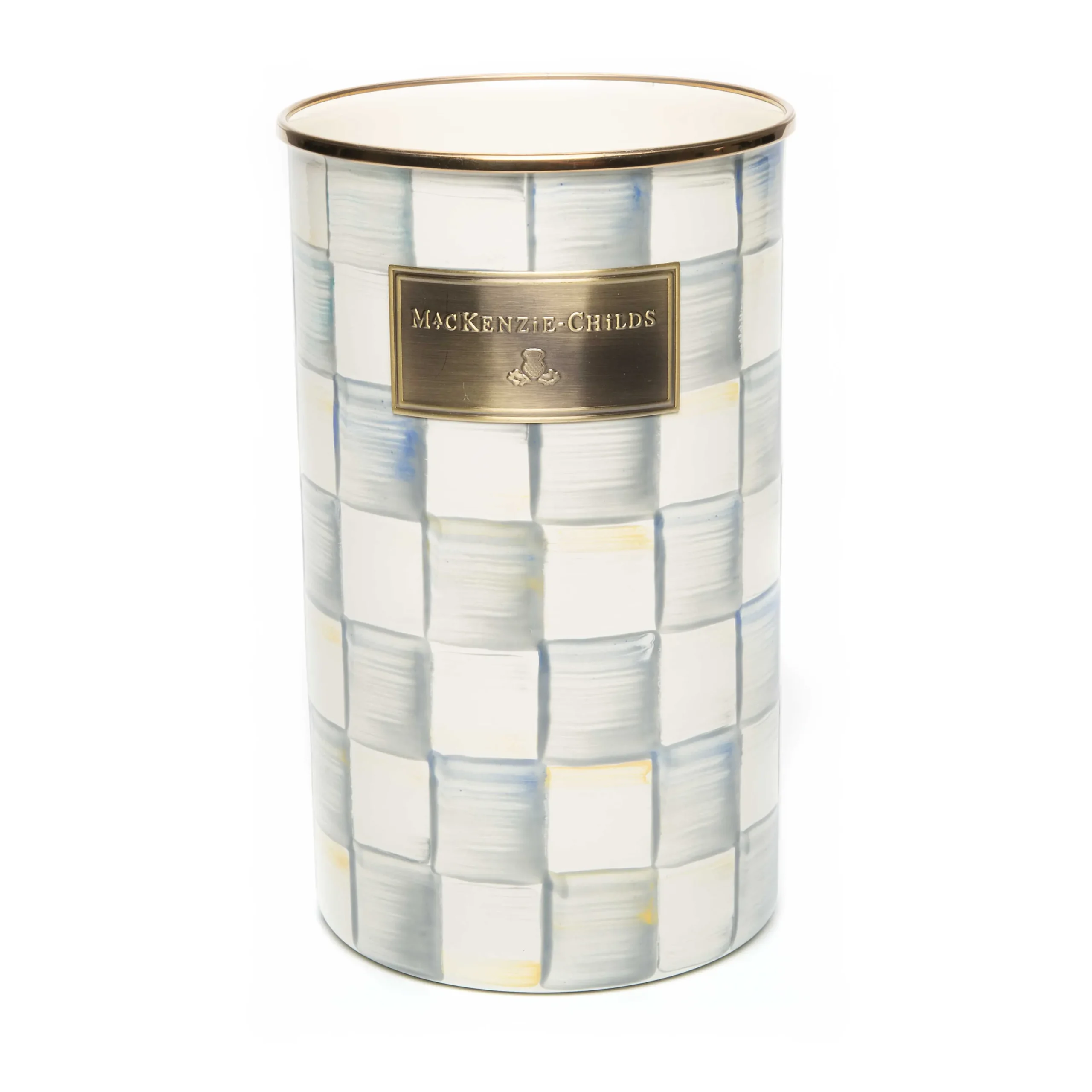 MacKenzie-Childs Sterling Check Utensil Holder| Kitchen Storage & Organization