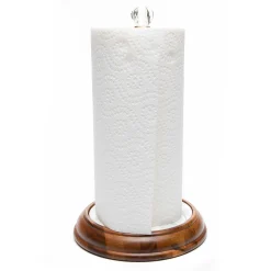 MacKenzie-Childs Sterling Check Wood Paper Towel Holder| Kitchen Storage & Organization