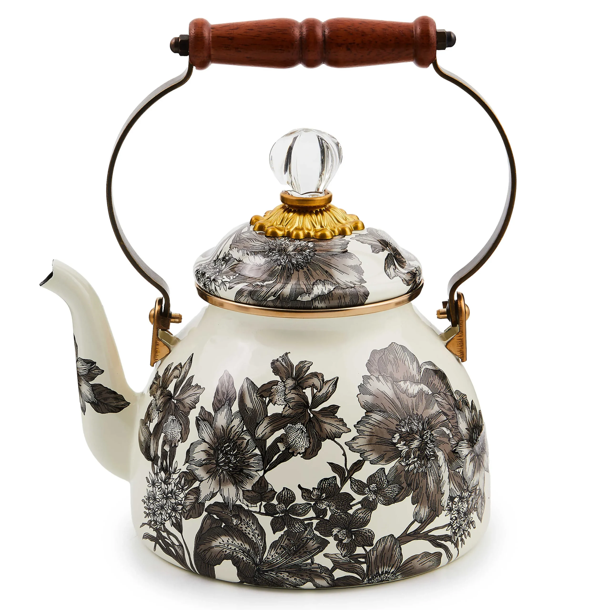 MacKenzie-Childs Sterling English Garden 2 Quart Tea Kettle| The Coffee Shop|Fall Entertaining
