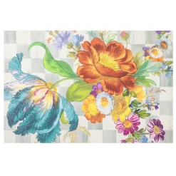 MacKenzie-Childs Sterling Flower Market Floor Mat - 2' x 3'| Rugs