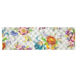 MacKenzie-Childs Sterling Flower Market Floor Mat - 2'6 x 8' Runner| Rugs