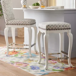 MacKenzie-Childs Sterling Flower Market Floor Mat - 2'6 x 8' Runner| Rugs