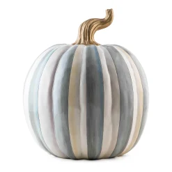 MacKenzie-Childs Sterling Stripe Medium Pumpkin| Pumpkins|The Halloween Shop