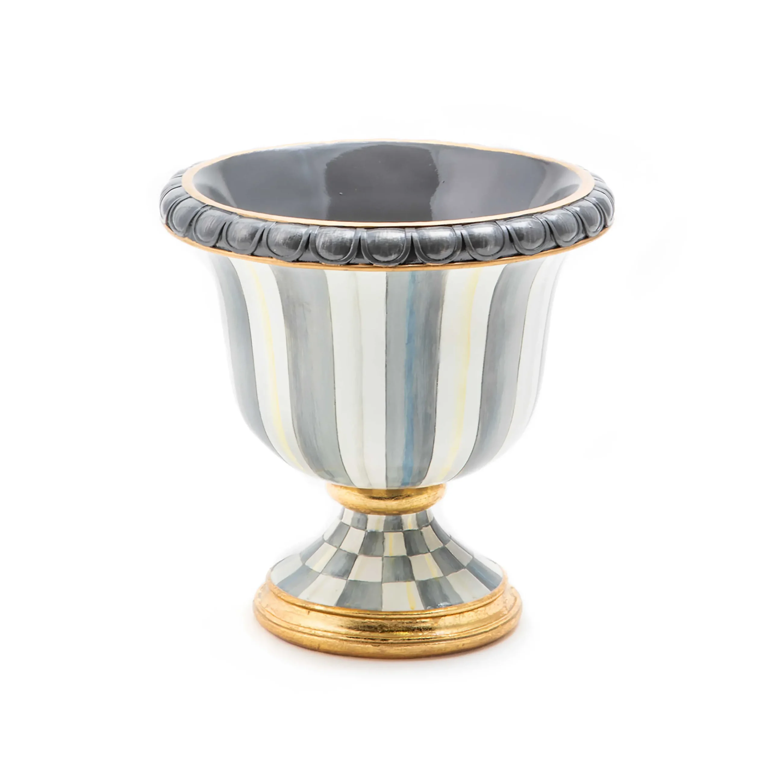 MacKenzie-Childs Sterling Stripe Tabletop Urn| Outdoor|Room Accents