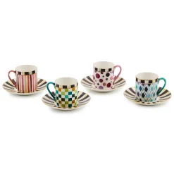 MacKenzie-Childs Sweetheart Espresso Cup  Saucer, Set of 4| Kitchen & Dining Sets|The Coffee Shop