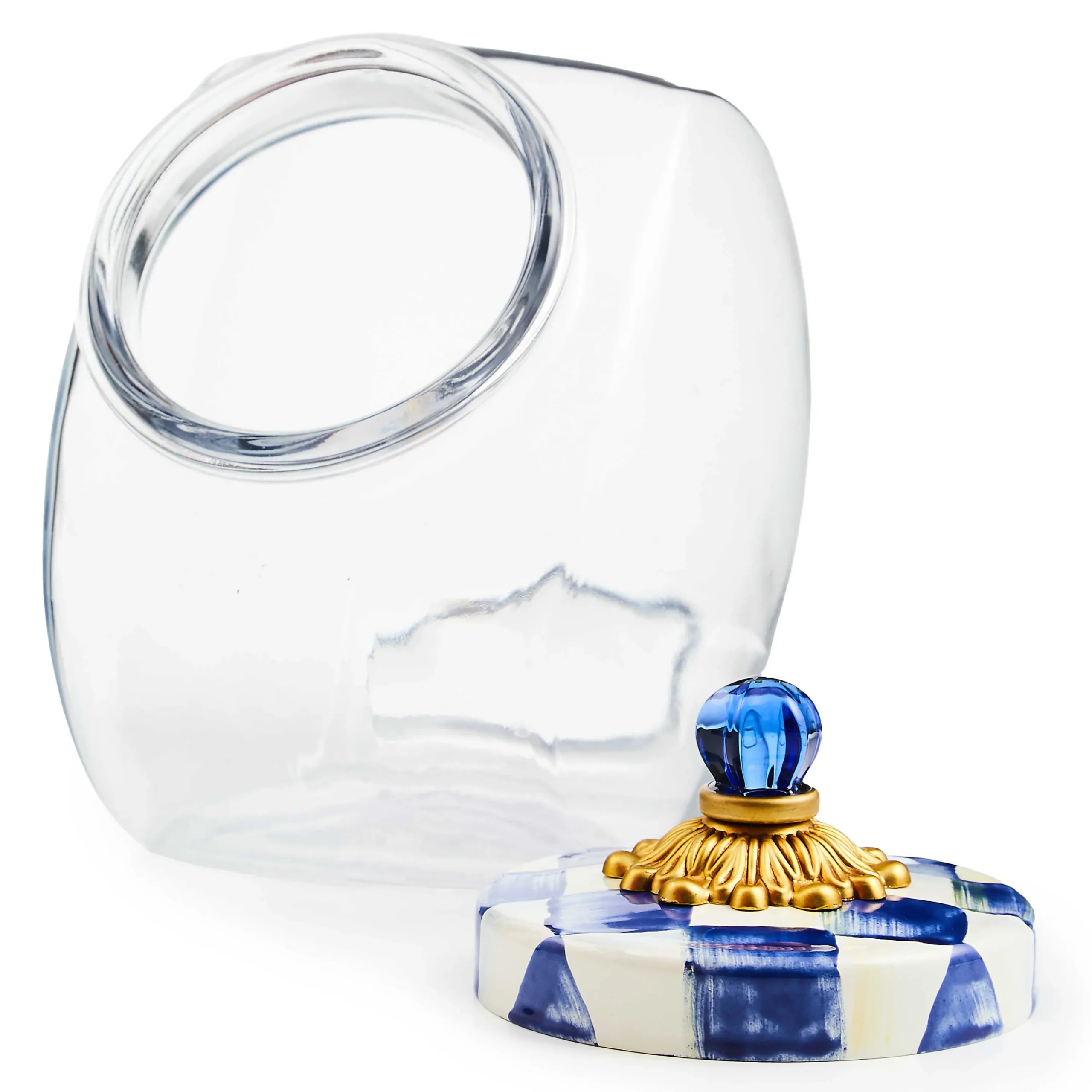 MacKenzie-Childs Sweets Jar with Royal Check Lid| Kitchen Storage & Organization