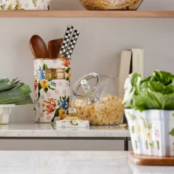 MacKenzie-Childs Sweets Jar with Wildflowers Blue Lid| Kitchen Storage & Organization