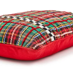 MacKenzie-Childs Tartan Beaded Lumbar Pillow| Pillows, Throws, & Cushions