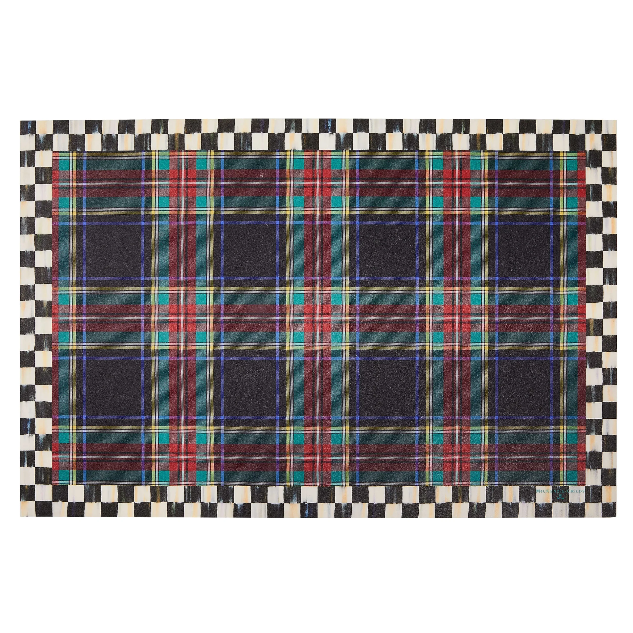 MacKenzie-Childs Tartan Black 2' x 3' Floor Mat| Rugs