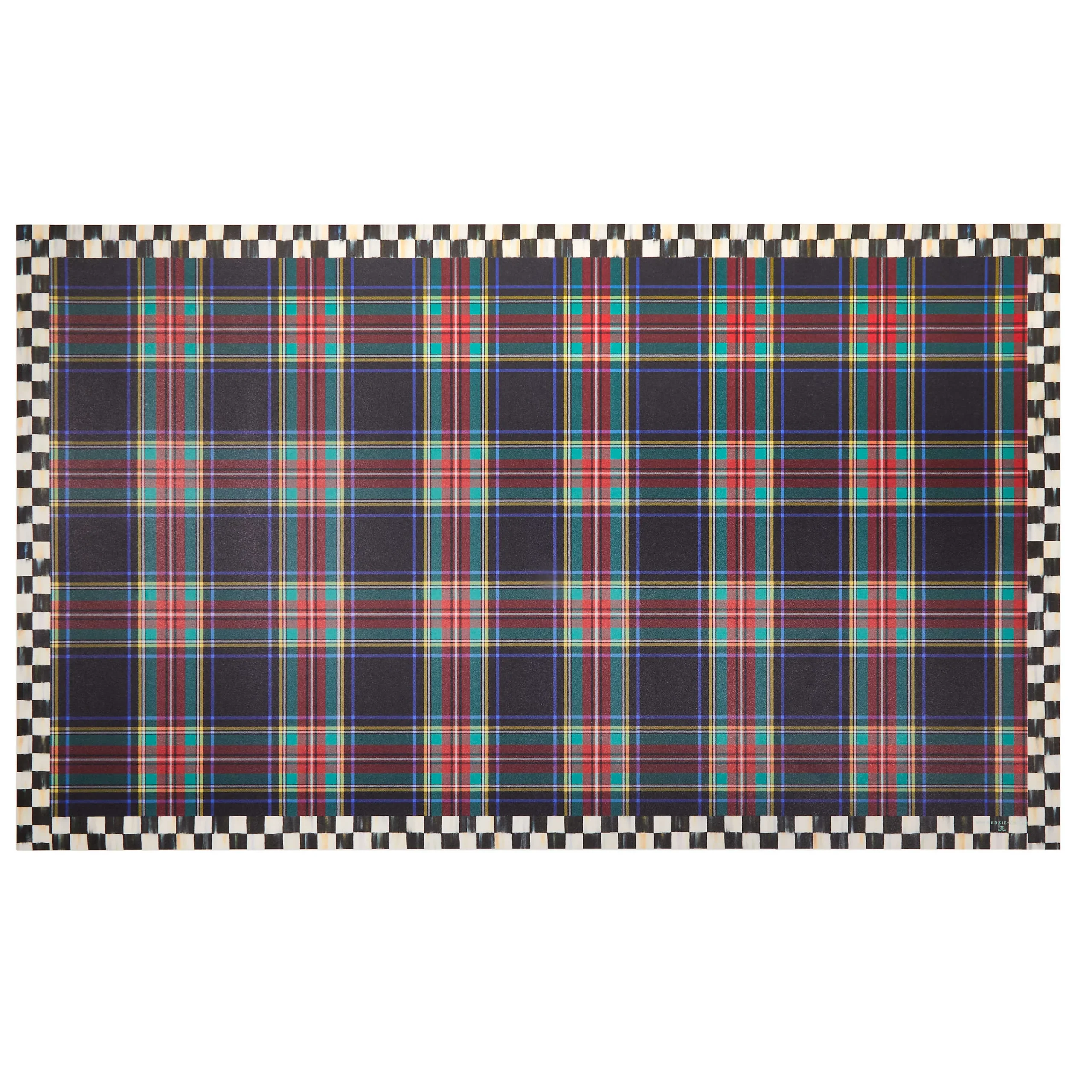 MacKenzie-Childs Tartan Black 3' x 5' Floor Mat| Rugs