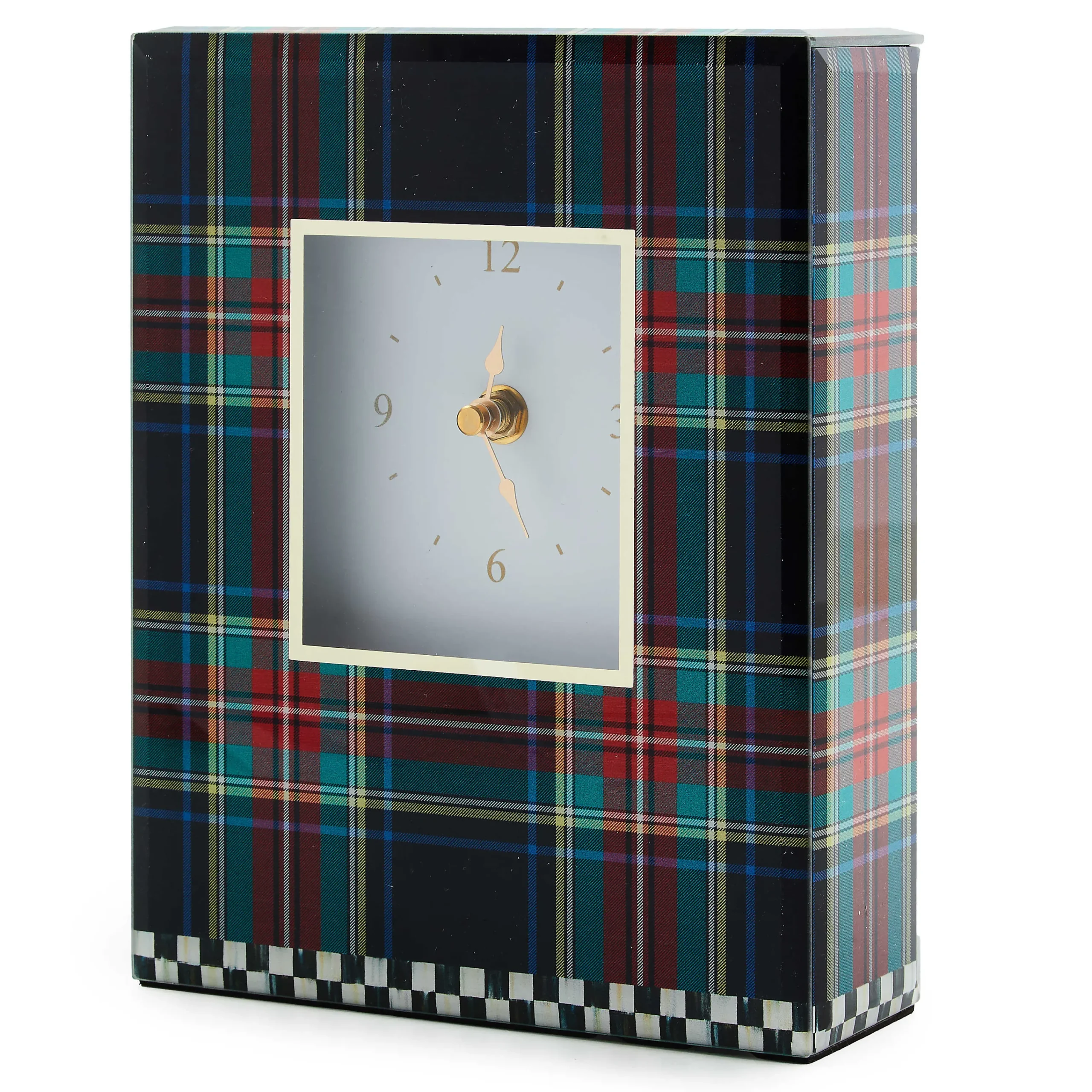 MacKenzie-Childs Tartan Black Carriage Clock| Room Accents