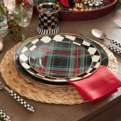 MacKenzie-Childs Tartan Black Charger| Dinnerware & Flatware