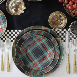 MacKenzie-Childs Tartan Black Charger| Dinnerware & Flatware