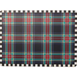 MacKenzie-Childs Tartan Black Cork Back Placemats, Set of 4| Kitchen & Dining Sets|Table Accessories