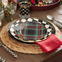 MacKenzie-Childs Tartan Black Salad/Dessert Plate| Dinnerware & Flatware