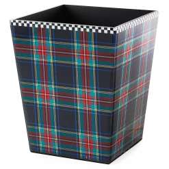 MacKenzie-Childs Tartan Black Waste Bin| Bath & Bath Accessories