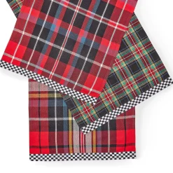 MacKenzie-Childs Tartan Check Assorted Woven Dish Towels, Set of 3| Holiday|Kitchen & Table Linens