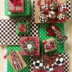 MacKenzie-Childs Tartan Glass Ball Ornaments, Set of 6| Holiday