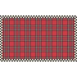 MacKenzie-Childs Tartan Red 3' x 5' Floor Mat| Rugs