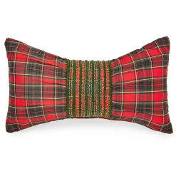 MacKenzie-Childs Tartan Red Bow Throw Pillow| Pillows, Throws, & Cushions
