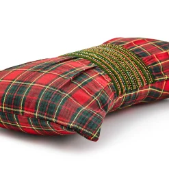 MacKenzie-Childs Tartan Red Bow Throw Pillow| Pillows, Throws, & Cushions