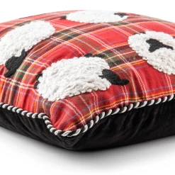 MacKenzie-Childs Tartan Sheep Throw Pillow| Holiday|Pillows, Throws, & Cushions