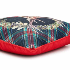 MacKenzie-Childs Tartan Stag Throw Pillow| Pillows, Throws, & Cushions
