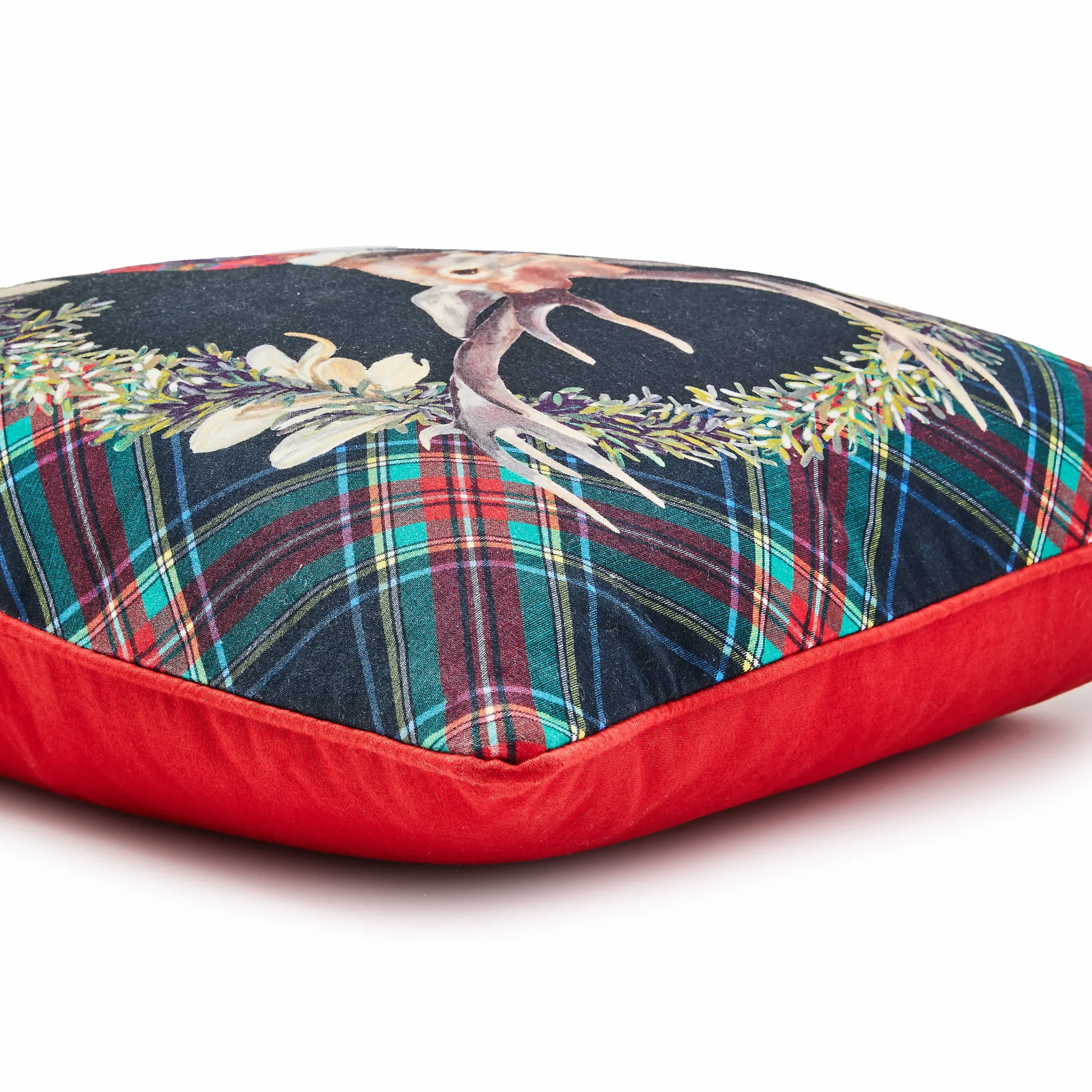MacKenzie-Childs Tartan Stag Throw Pillow| Pillows, Throws, & Cushions