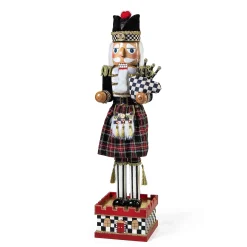 MacKenzie-Childs Tartastic Bagpiper Nutcracker| Holiday|Room Accents