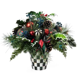 MacKenzie-Childs Tartastic Centerpiece| Holiday|Greenery & Florals