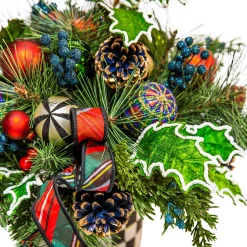 MacKenzie-Childs Tartastic Centerpiece| Holiday|Greenery & Florals