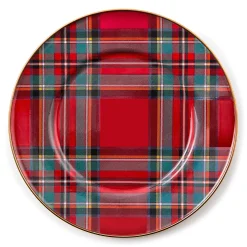 MacKenzie-Childs Tartastic Enamel Dinner Plate - Red| Holiday|Dinnerware & Flatware