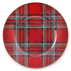 MacKenzie-Childs Tartastic Enamel Salad/Dessert Plate - Red| Holiday|Dinnerware & Flatware