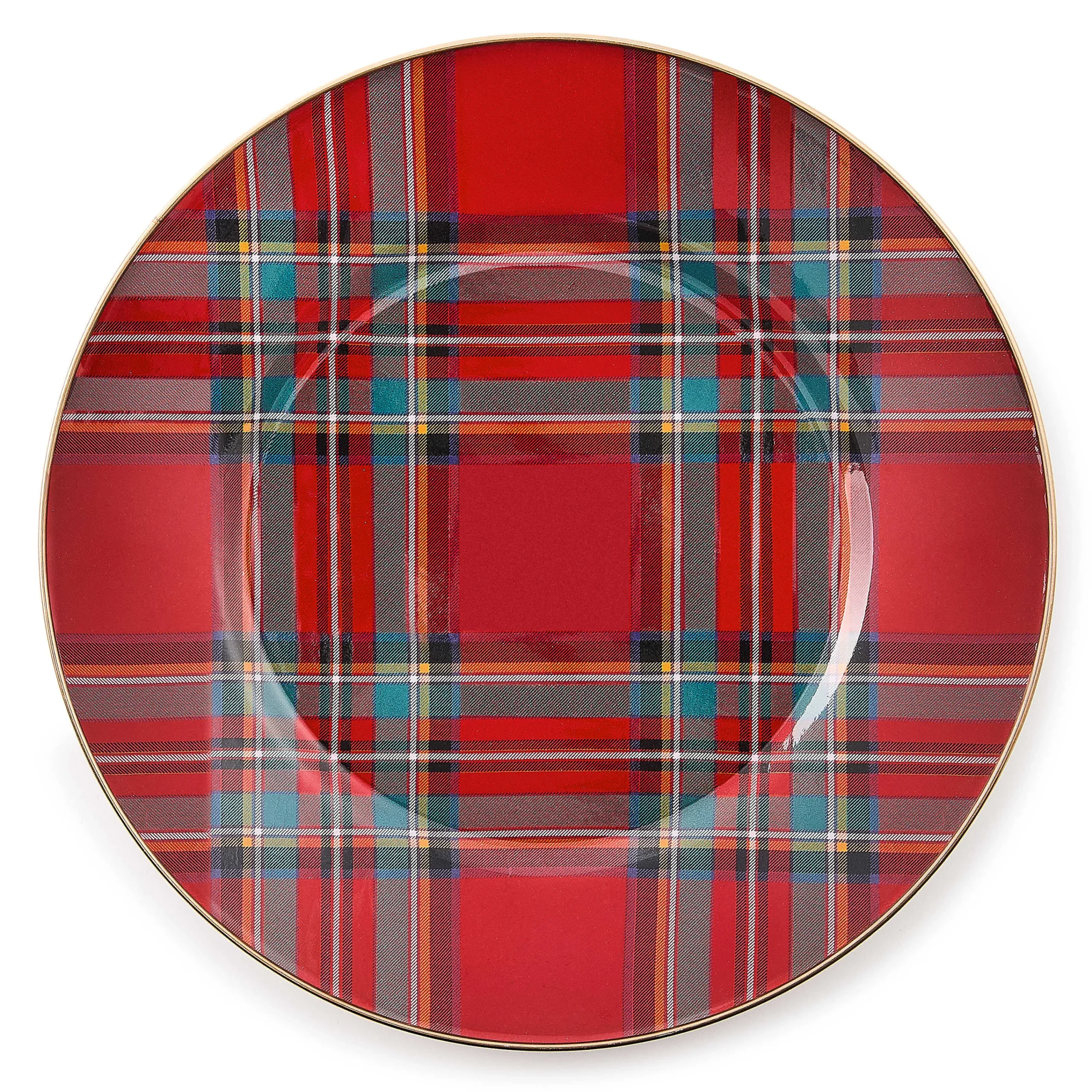MacKenzie-Childs Tartastic Enamel Salad/Dessert Plate - Red| Holiday|Dinnerware & Flatware