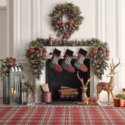 MacKenzie-Childs Tartastic Illuminated Garland| Holiday|Greenery & Florals