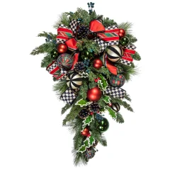 MacKenzie-Childs Tartastic Illuminated Swag| Holiday|Greenery & Florals