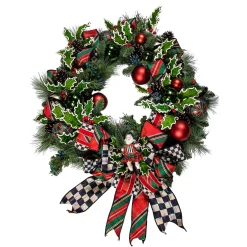 MacKenzie-Childs Tartastic Illuminated Wreath| Holiday|Greenery & Florals